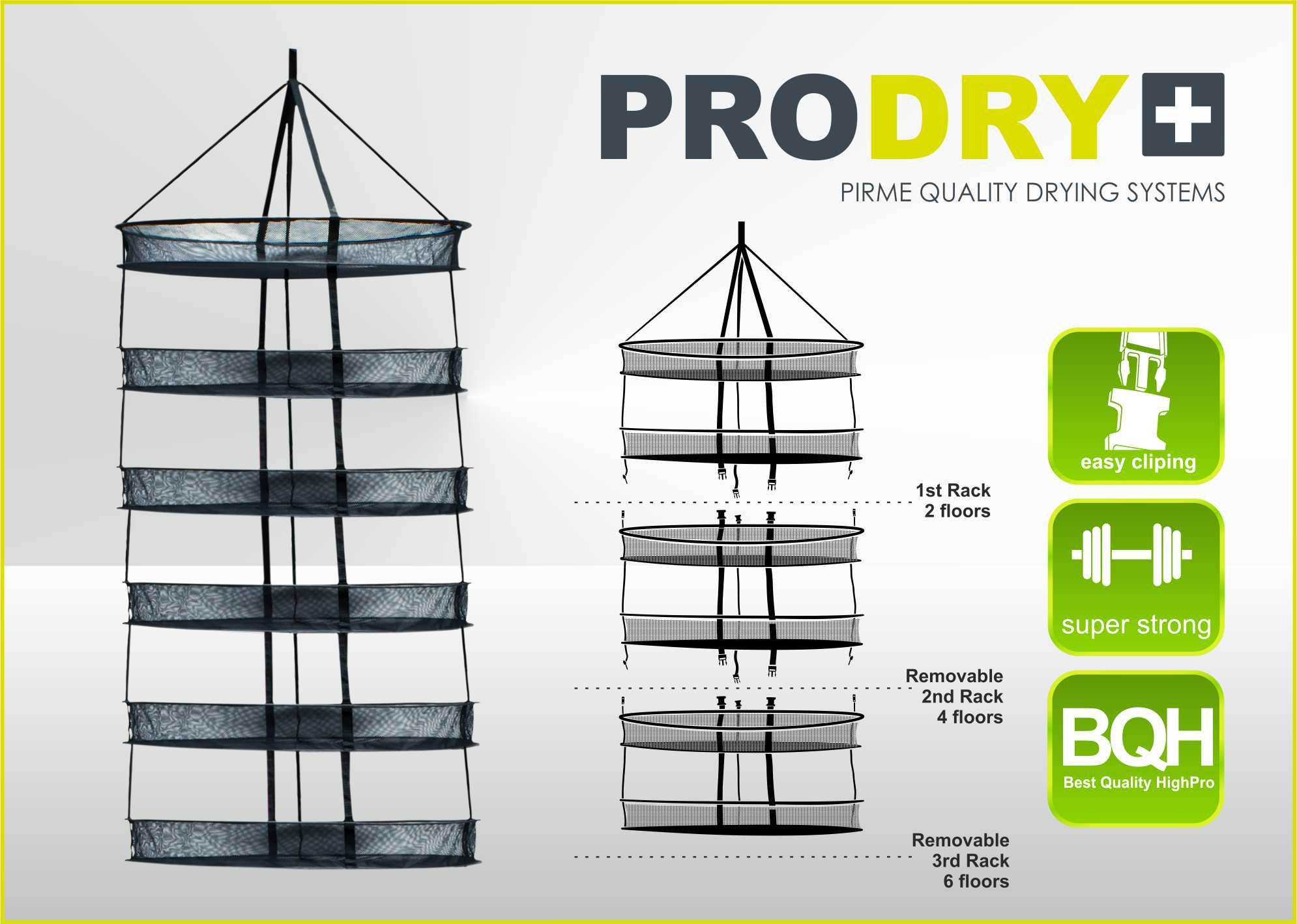 PRODRY drying net, diameter 95cm, 6 floors