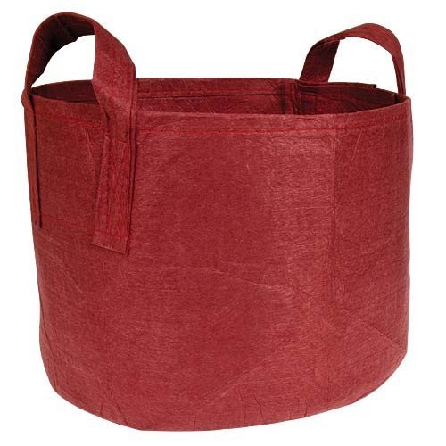 Root pouch Textile flowerpot Boxer brown 8l, non-degrading, 21x21cm, red