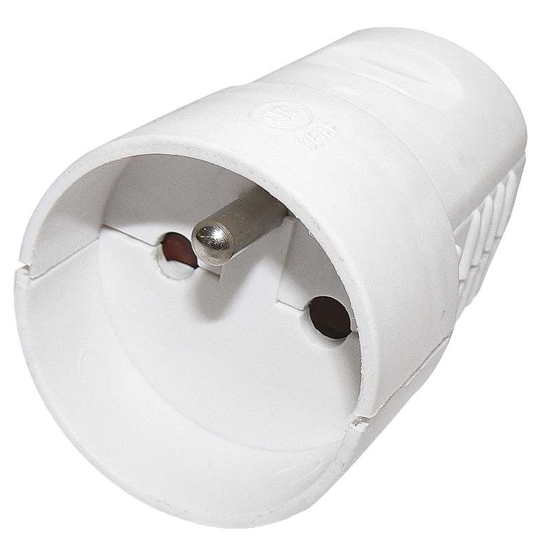 Extension cord socket, white