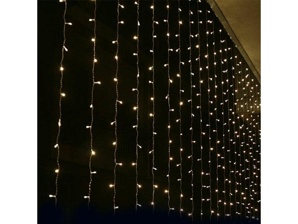 LED fényfüggöny, 3m 480LED, 20 x ág, 3m ághossz, WW, adapterrel [X08480121]  levná elektronika značky ACA Lighting