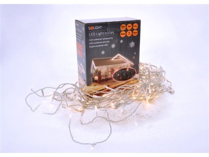 LED kültéri karácsonyi függöny - jégcsapok, 120 LED, 3m x 0,7m, ellátás 6m [1V40-WW]