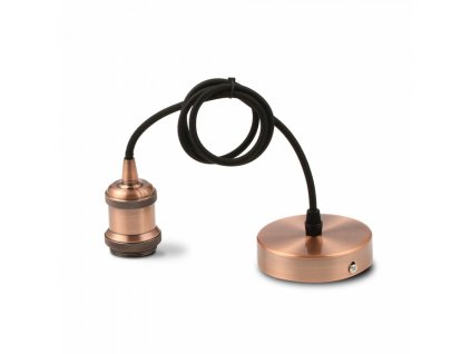 Fém LED-es függesztett lámpatest 1xE27, bronz színű