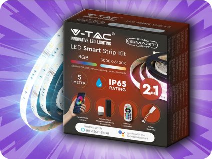 Intelligens WiFi LED szalag SET RGB+CCT, 4W/m, vízálló IP65 (5m + tápegység + vezérlés)