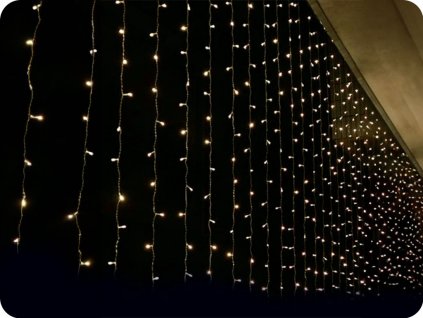 LED fényfüggöny, 2m, 360 LED, 20x ág, WW, adapterrel [X08360121]