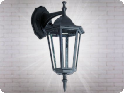 Kerti homlokzati lámpatest 1xE27, IP44, fekete