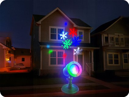 Kerti kivetítő LTC LED 4W, IP44, színes pelyhekkel, 2 cserélhető állvánnyal [LXBN101]