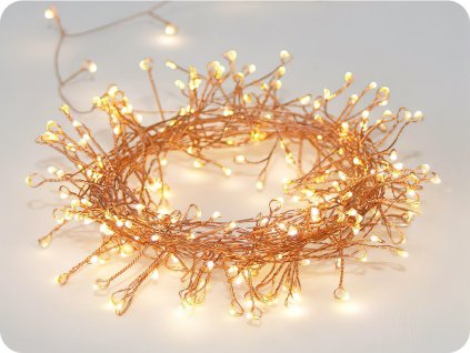LED dekorációs láncfüzér 2.5m, 50LED, 3xAA, meleg fehér, funkció nélkül, réz [X01501217]