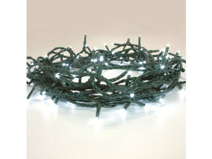 LED kültéri karácsonyi lánc, 100 LED, 4,95m, 3m vezeték, 8 funkció, IP44, hideg fehér [100W44T8FG]