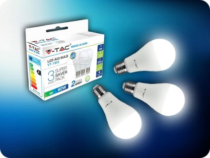 E27 LED izzó 8.5W, 806lm, A60, 3 db-os csomag