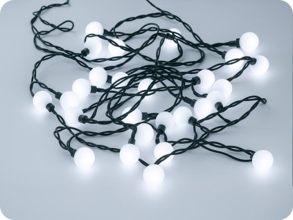 ACA SOLAR LED lánclámpa, 4,35m + 2m, 30xLED, tejszerű, hideg fehér, IP44 [X04302423]