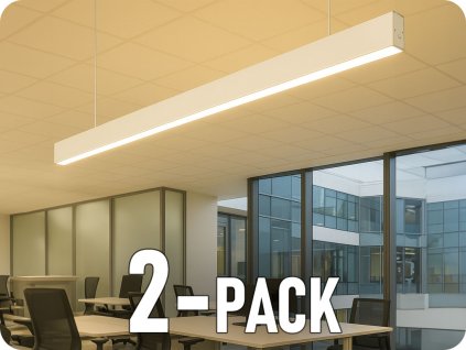 LED lineáris függesztett lámpatest 40W, 3300lm, SAMSUNG chip, ezüst/2-PACK!
