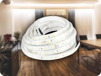 LED SZALAG VÍZÁLLÓ 230V, 10,5W/M, 1000LM/M, IP65, 10M-ES CSOMAGBAN