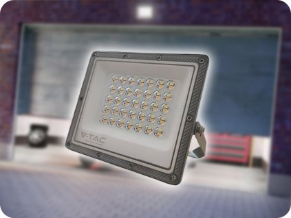 LED REFLEKTOR 30W, 2350LM, IP65, CCT, SZÍVVÁLTÁS 3000K/4000K/6500K, SZÜRKE