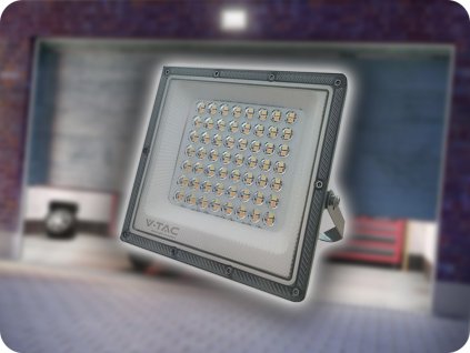 LED REFLEKTOR 50W, 5000lm, IP65, CCT, SZÍVVÁLTÁS 3000K/4000K/6500K, SZÜRKE