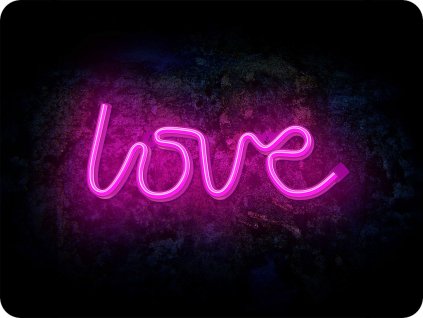 Forever Light Neon LED dekoráció - LOVE, rózsaszín, 3xAA/USB [RTV100208]