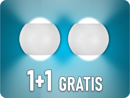 LED FALI LÁMPA 2W, 200LM, DUPLAS FÉNYSUGÁRZÁS, FEHÉR, 1+1 gratis!