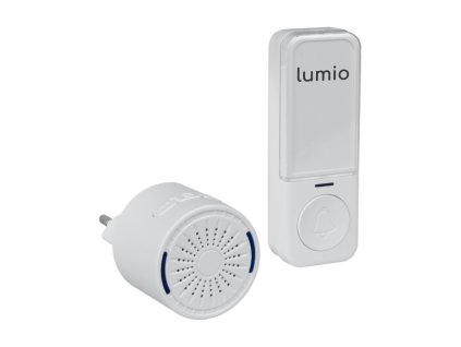 LUMIO KINETIC VEZETÉK NÉLKÜLI AJTÓCSENGŐ, AKKUMULÁTOR MENTES, SOCKET-IN, 120M, FEHÉR [DB002W]