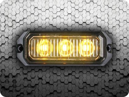 LED FIGYELMEZTETŐ LÁMPA 9W, 3XLED, NARANCS, R10, 4MODES, 5M KÁBEL, 12V/24V, IP67 [LW0023-5M-1]