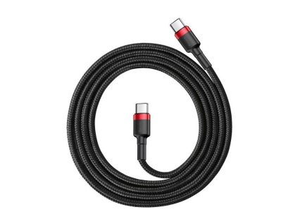 BASEUS CABLE CAFULE USB-C - USB-C, PD 2.0, QC 3.0, 60 W, 2M FEKETE+PIROS [018124]