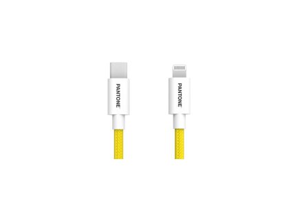 PANTONE KÁBEL MFI USB-C – LIGHTNING 1,5 M, 3A, 60 W, SÁRGA [GSM174230]