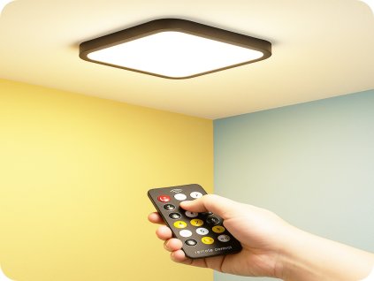 LED lámpa mikrohullámú sütővel és fényérzékelővel 36W, 3820lm, IP44, 4000K, négyzet alakú, fekete kerettel