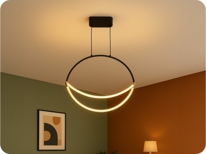Design függő LED lámpa 16W, fekete