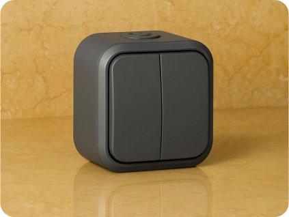 2 gombos, felületre szerelhető kapcsoló 10A 250V IP54 szürke [OR-OE-7801/G]