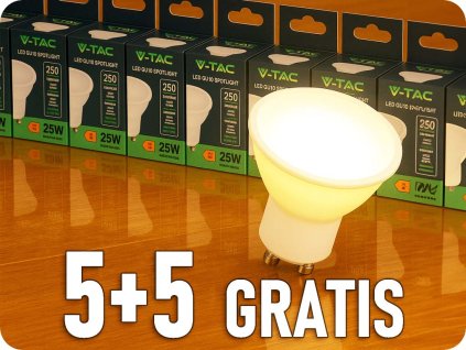 LED izzó GU10 2,9 W, 250 lm, 100°, 5+5 gratis!