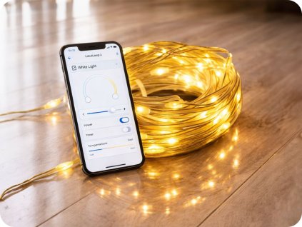 SMART LED dekorációs lánc 50m, 3,5W, 3000K, IP65 [ML61613]