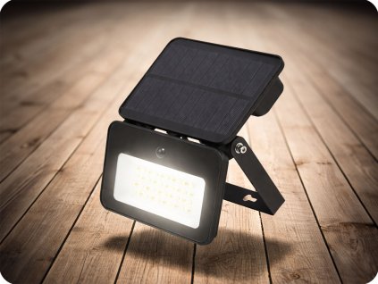 LED napelemes reflektor szenzorral 6W, 660lm, CCT, fekete [WL913]