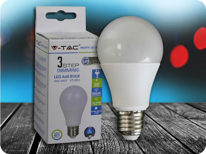 E27 LED izzó 9W, 806lm,3 fokozatú fényerőszabályozás