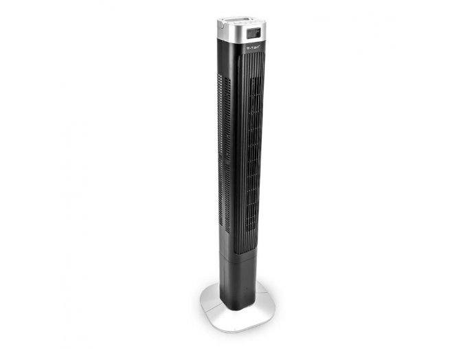 55W-os 120cm-es oszlopos ventilátor hőmérséklet kijelzővel és távirányítóval, fekete színben