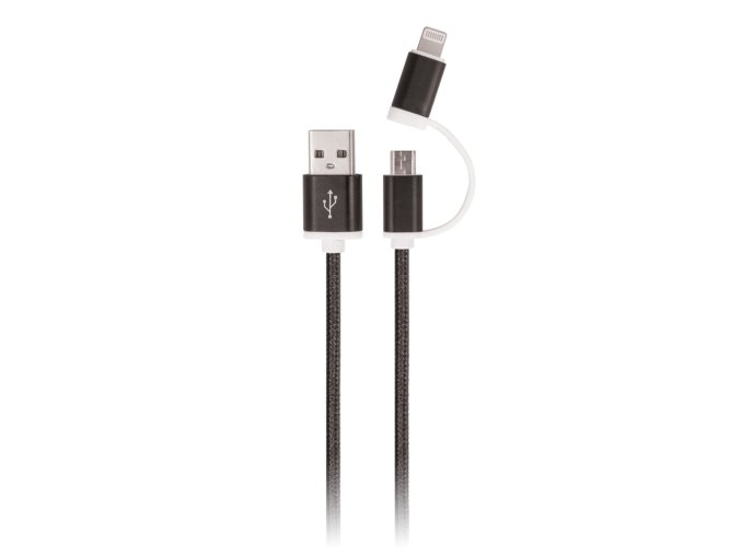 Setty 2in1 USB kábel (micro USB + C-típusú), 2A, 100cm