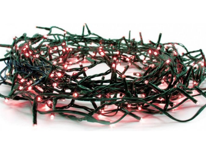 LED kültéri karácsonyi lánc, 300 LED, 14,95m, 3m vezeték, 8 funkció, IP44, piros [X08300412]