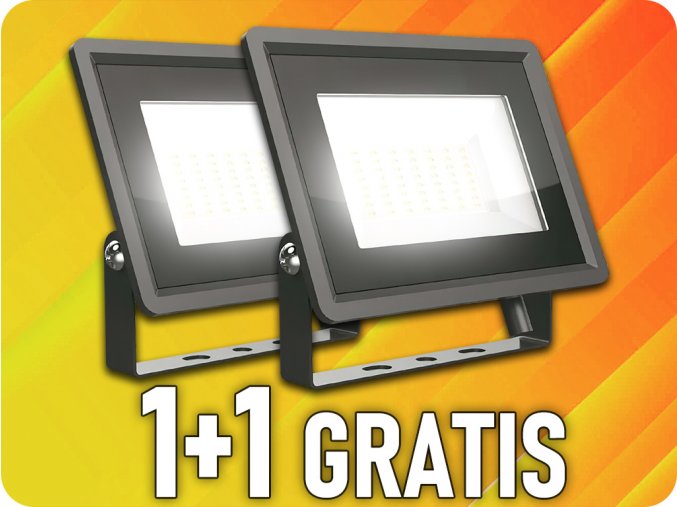 LED reflektor 50W, 4300lm, fekete, 1+1 gratis!