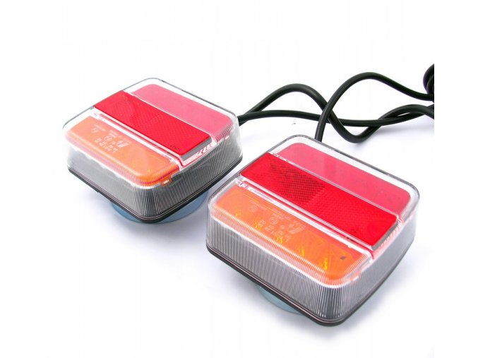 Set LED lámpa 5 funkciós (hátsó, fék, irány, rendszám, reflektor) 12/24V mágnesekkel, kábelekkel [L1854]