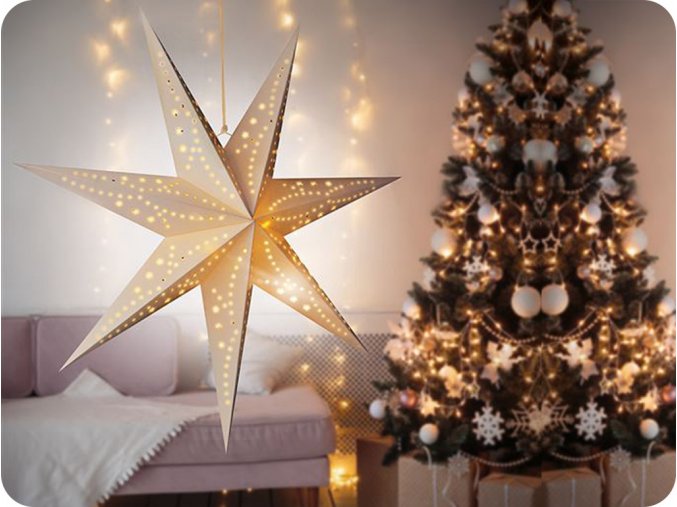 LED függő karácsonyi csillag, 60cm, 20xLED, időzítő [1V255]