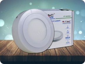 Led fali mosó panel 8W, oldalsó lámpával, kör alakú