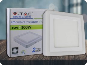 Led panel 15W, oldalvilágítással, négyzet alakú