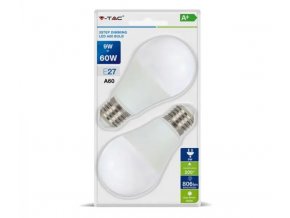 E27 LED izzó 9W (806Lm), 3 fokozatú fényerőszabályozás, A60, nappali fehér CSOMAG 2 DB 4000K