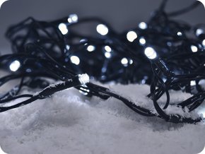 Solight LED kültéri karácsonyi lánc, 50LED, 5m, 3m vezeték, 8 funkció, IP44, 3x AA, hideg fehér [1V53-W]