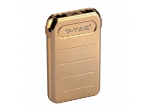 Power Bank 10,000 mAh, 2XUSB + USB-C, arany színben