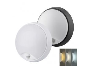 Solight LED kültéri világítás érzékelővel, CCT, 18W, 1350LMT, 22cm, 2in1 - fehér + fekete burkolattal [WO780]