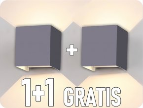 LED fali lámpa LEDOM 2x3W, 450lm, IP54, szürke, 1+1 gratis! [478191]