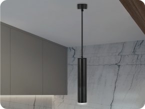 Függesztett lámpa 1xGU10, IP20, fekete