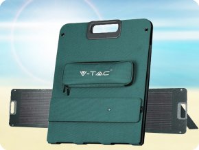 V-TAC Összecsukható napelem 120W hordozható töltőállomásokhoz 6.36A 17.6V