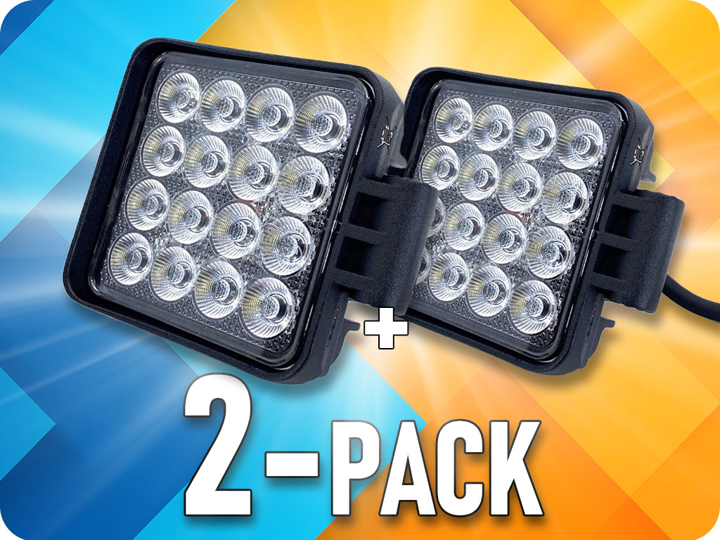 LED munkalámpa kapcsolóval, négyzet alakú, 16xLED/2-PACK! [L0161]