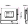 20W LED reflektor (1600lm), SAMSUNG chip, szürke színben