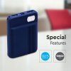 Powerbank, 10000mAh kapacitás, digitális kijelző, 2xUSB, kék színű