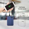 Powerbank, 10000mAh kapacitás, digitális kijelző, 2xUSB, kék színű